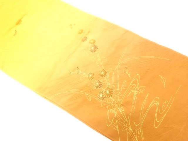 JAPANESE KIMONO / UNUSED GOLD-DECORATED OBIAGE